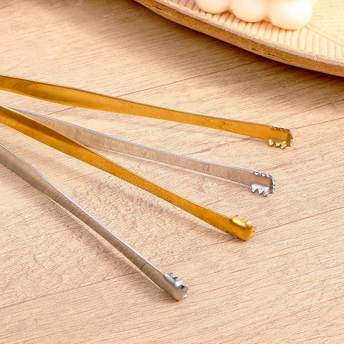 Yuanchu 2 Pcs Egg Chalaza Remover Tongs, Egg Chalaza Remover Tools | Toothed Design Eggshell Fragment Remover Tool, Stainless Steel Multipurpose Kitchen Utensil for Baking Cooking Pastry Chefs
