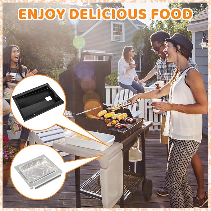 Uniflasy 69804 Grease Tray with 67047 Catch Pan for Weber Spirit 300 Series Gas Grills,Spirit E310 E320 E330 S310 S320 S330 Grills,Drip Tray with 10 Pack Aluminum Foil Liner,Replace Weber 69804 67047 | Spirit E310 E320 E330 S310 S320 S330 Grills,Drip T...