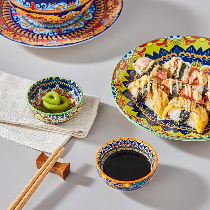 vancasso Ceramic Dipping Bowls Set of 6, 2.7 Oz Sauce Bowls | Perfect for sushi, soy sauce, dips, snacks, charcuterie, meal prep and everyday serving. Microwave & dishwasher safe