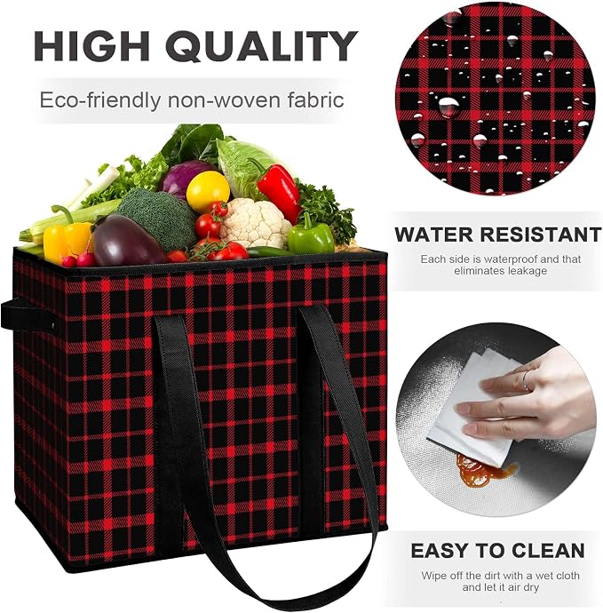 Reusable Grocery Bags 3 Pack, Foldable & Water Resistant Shopping Bags | Large Grocery Tote Bag Water Resistant Shopping Bags Foldable Grocery Bag for Clothes,Shoes and Picnic