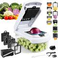18-in-1 Vegetable Chopper Mandoline Slicer for Kitchen, Food Chopper with Container, Veggie Cutter, Onion Mincer Tomato Dicer, Fruit Slicer Spiralizer, Cheese Grater, Kitchen Gadgets House Essentials