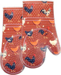 Oven Mitts with Transparent Clear Silicone Shell and Nice Shell Flower Printing