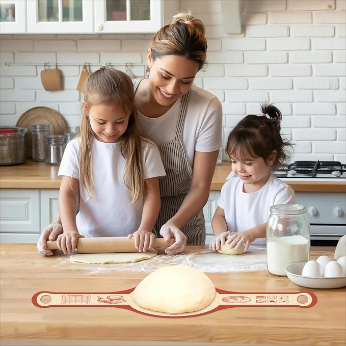 Silicone Bread Sling for Dutch Oven, 2 PCS Non-Stick Reusable Bread Baking Mats with Long Handles, Seamless Design Easy to Transfer Sourdough Sling Silicone Sourdough Sling Dough (Round/Oval Red)