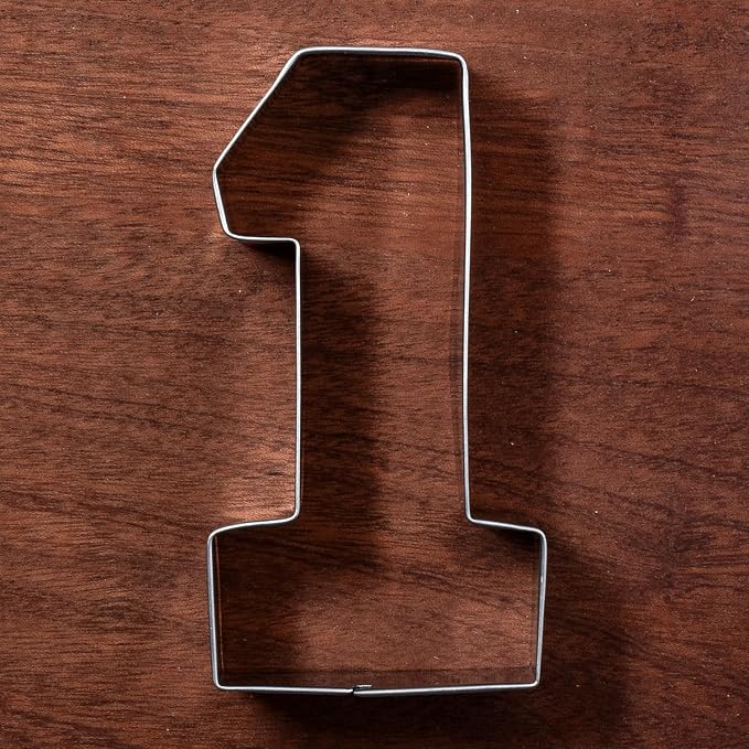 LILIAO Number One #1 Cookie Cutter, 3.93", Stainless Steel | Decent Size & Simple Classic Shape, Durable For Repeated Use, Dishwasher Safe, For Dough & Fondant