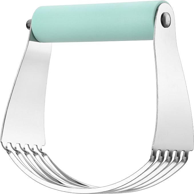 Spring Chef Large Dough Blender For Baking - Durable Pastry Blender - Mint | Heavy Duty Dough Mixer Hand Tool w/ Stainless Steel Blades, Professional Pastry Cutter Tool for Easy Mixing, Dishwasher Safe