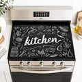 Chalkboard Kitchen Stove Top Cover 28.35x20.47 in Non Slip | Heat Resistant Cooktop Protector Mat with Non-Slip Backing, Scratch Protection and Countertop Drying Mat.