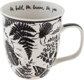 Karma Gifts 14 oz Black and White Boho Mug Beetle - Cute Coffee and Tea Mug - Ceramic Coffee Mugs for Women and Men