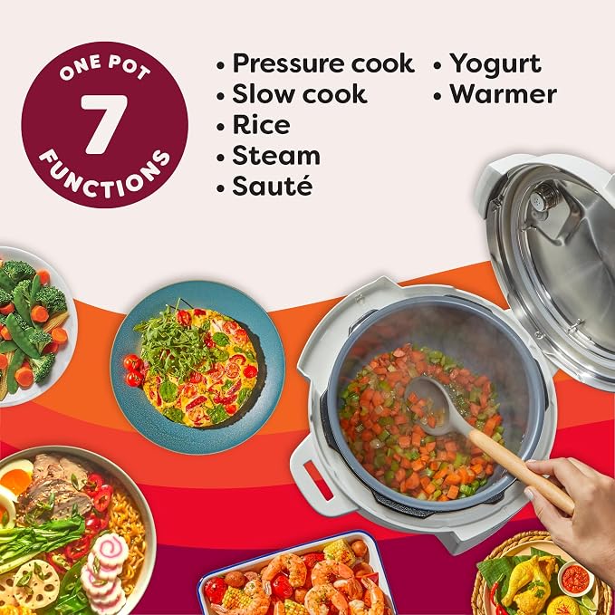 Instant Pot 6QT RIO 7-in-1 Multi-Cooker, Pressure Cooker, Slow cook, Sauté, Steam, Rice Maker, Yogurt, & Warmer, Sea Salt, 6 Quarts