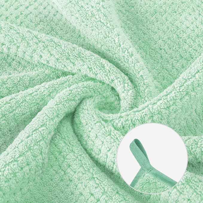 MaopaoBeauty 6 Pack Washcloth Set, Waffle Washcloth Towels Set, Microfiber Super Soft Highly Absorbent, Sturdy Quick Drying Towels for Bathroom, Gym, Sports, Yoga, Green