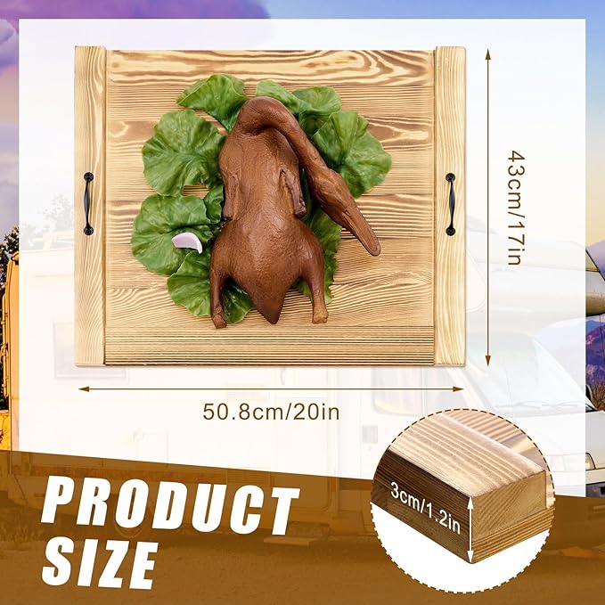 Rv Stove Top Cover Board Wood Noodle Board Camper Stove Top Cover Countertop Cutting with 5 Pcs Adjustable Non-Slip Rubber Feet Leg Juice Groove for Trailer Gas Burner Kitchen(Light Brown)