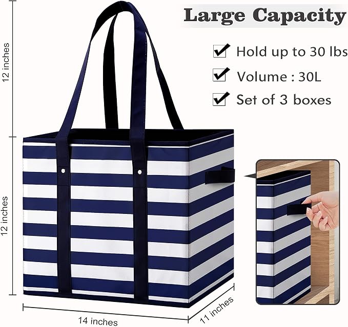 Reusable Grocery Bags 6 Pack, Foldable & Water Resistant Shopping Bags | Large Grocery Tote Bag Water Resistant Shopping Bags Foldable Grocery Bag for Clothes,Shoes and Picnic