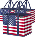 BALEINE 3PK Reusable Grocery Bags, Heavy Duty Shopping Tote Bag | 12'' Long Handles, Reinforced Bottom Keeps Upright, Fold Flat Storage, Water-Resistant Shopping Bag, Multiple Color Options