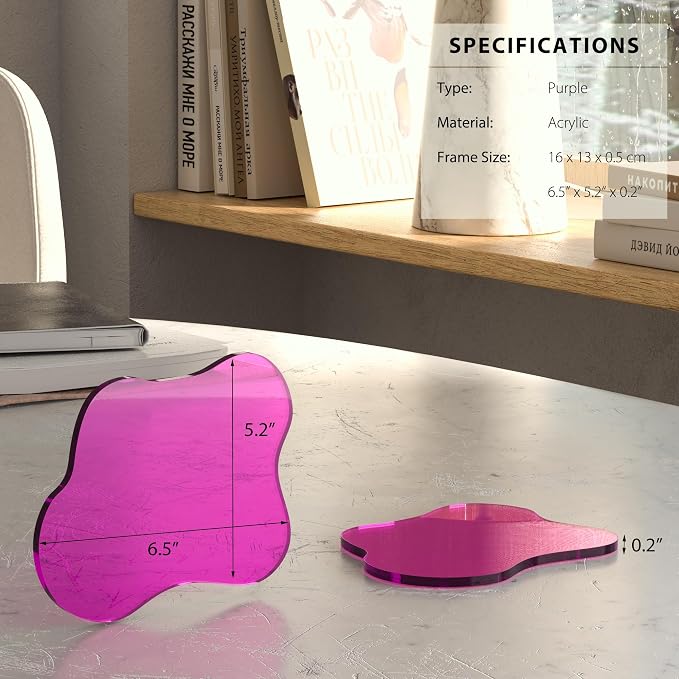 Acrylic Coaster for Desk, Clear Bar Drink Coaster, Clear Cloud Shape Coffee Cup Coaster, Perfect for Tabletop Protection and Accessories Display.