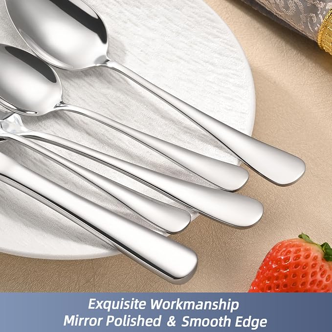 SIAKA 40-Piece Silverware Set, Stainless Steel Flatware Set Service for 8, Food Grade Cutlery Utensil Set for Home Restaurant, Include Knife Forks Spoons Set, Mirror Polished Dishwasher Safe