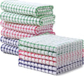 Homaxy Kitchen Towels and Dishcloths Set, Set of 12, Red/Blue/Green | Cotton Terry Kitchen Dish Towels, Super Soft and Absorbent Dish Cloths, 16 x 25 and 12 x 12 Inches