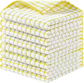 Homaxy 8 Pack Terry Kitchen Dish Cloths, 12"x12", Yellow | Super Soft and Absorbent Dish Rags, Quick Drying Reusable Dish Towels for Washing Dishes