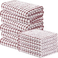 Homaxy Kitchen Towels and Dishcloths Set, Set of 12, Burgundy | Cotton Terry Kitchen Dish Towels, Super Soft and Absorbent Dish Cloths, 16 x 25 and 12 x 12 Inches