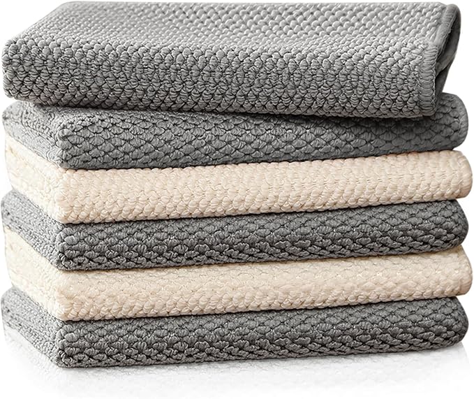 Barista Microfiber Towels 6-Pack, Coffee Cloths 12"x12" | Espresso Accessories Cleaning Towel for Steam Wands & Countertops, Essential Coffee Bar Accessories