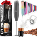 Zulay Powerful Milk Frother for Coffee with Upgraded Titanium Motor - Handheld Electric Whisk, Milk Foamer, Mini Mixer & Coffee Blender for Frappe, Latte, Matcha, No Stand - Quantum Gray