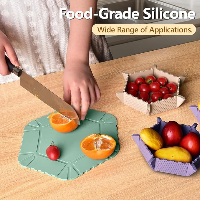 Magnetic Silicone Trivet Mat - Heat Resistant Hot Pad for Hot Dishes, Pots & Pans, Non-Slip Table & Countertop Protector (Green, Hexagon)