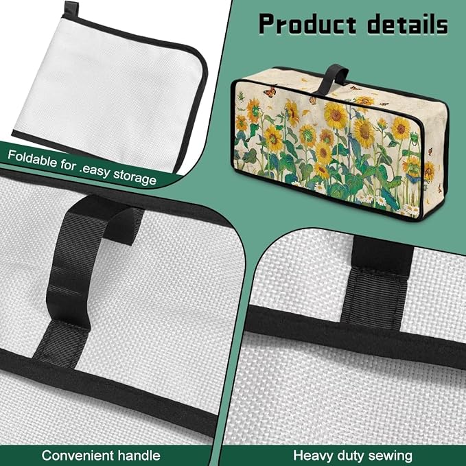 ZDCUSTOM Toaster Covers 2 Slice Wide Slot Sunflower Small Appliance Dust and Fingerprint Protection for 2 Slice Slim Toaster with Handle Vibrant Bread Maker Dust Cover