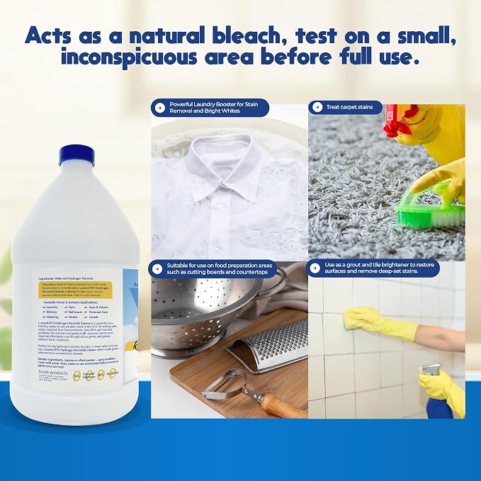 Lucasol Food Grade Hydrogen Peroxide 3% Ready to Use Multi-use Cleaner | Odor-Free Bleach Alternative Stain Remover Surface Cleaner Fruit and Vegetable Cleaner