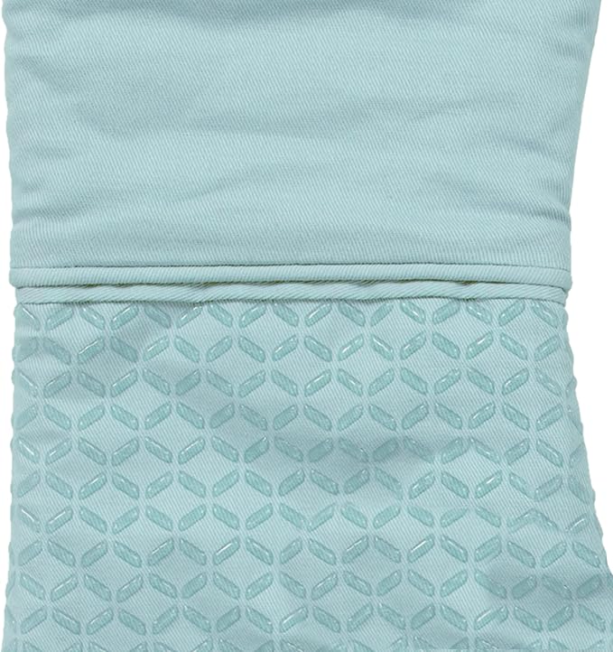 All-Clad Premium Ogee Silicone Printed Oven Mitt: Heat Resistant to 500 Degrees - 100% Cotton and Silicone, 14"x7" Oven Mitt for Kitchen and Barbeque, 2-Pack, Rainfall