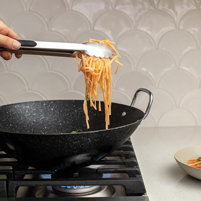 Nordic Ware Basalt Aluminized Steel Spun Wok, 14-Inch, Ceramic Coating