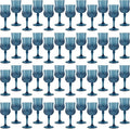 48Pack Plastic Wine Glasses, 7oz Vintage Goblets for Wedding | Unbreakable Crystal Style Reusable Stemware, Elegant Navy Blue Drinking Glass for Party Anniversary & Holiday Celebration