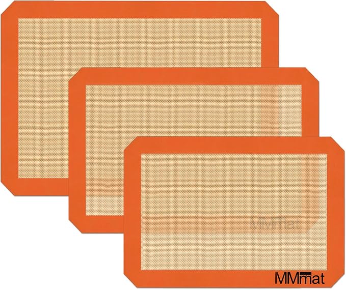 Best German Silicone Baking Mat - Half + Medium + Quarter Sheets Set | Non Slip Silicone Baking Sheet, Non Stick Reusable, BPA Free, PFOA Free, Non-toxic, Dishwasher Safe