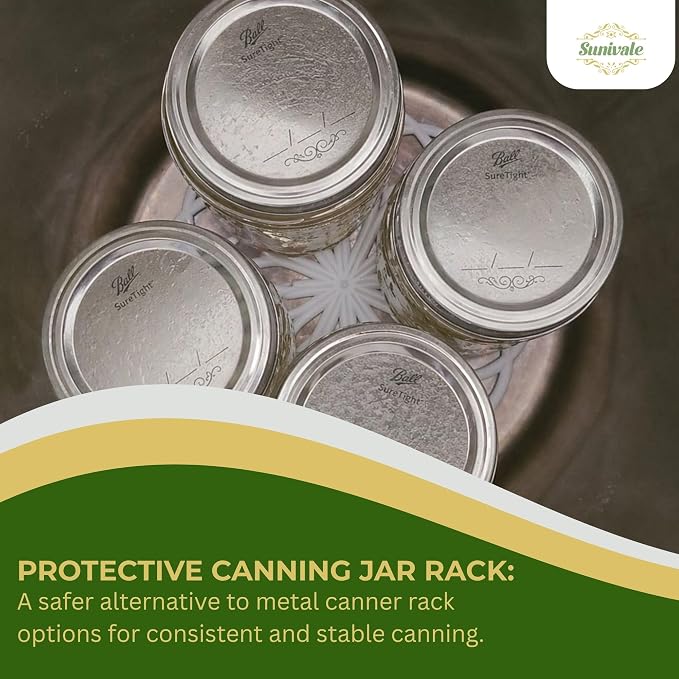 Silicone Canning Jar Rack & Kitchen Trivet 7.5 Inch | Heat-Resistant Silicone Canning Rack for Hot Water Bath Canners - Also Works as a Dishwasher-Safe Kitchen Trivet