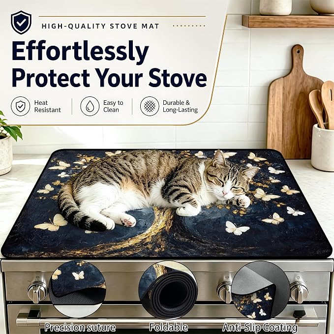 Stove Top Covers with A Non-slip Rubber Coating | protect Your Stove from Scratches, Extend Countertop Space, and Add A Classic Kitchen Touch