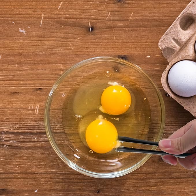 Egg Chalaza Removal Tool, Stainless Steel Toothed Egg Chalaza Remover Eggshell Fragment Remover Kitchen Tongs for Cooking Bakers Chefs