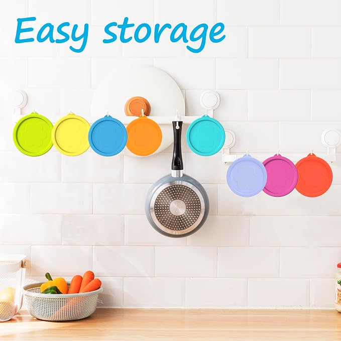 LUVCOSY 1 Cup 2 Cup 4 Cup Round Silicone Replacement Lids for Pyrex 7202-PC, 7200-PC, 7201-PC Glass Bowls, 6 Pack, Microwave & Dishwasher & Freezer Safe (Container not Included)