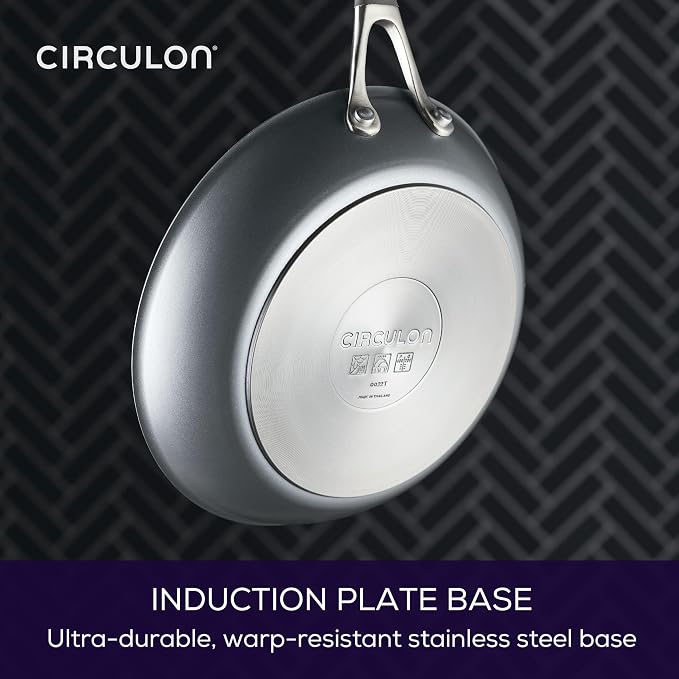 Circulon A1 Series with ScratchDefense Nonstick Induction 8.5-Inch and 10-Inch Frying Pan Set, Induction Cookware, 2-Piece, Graphite