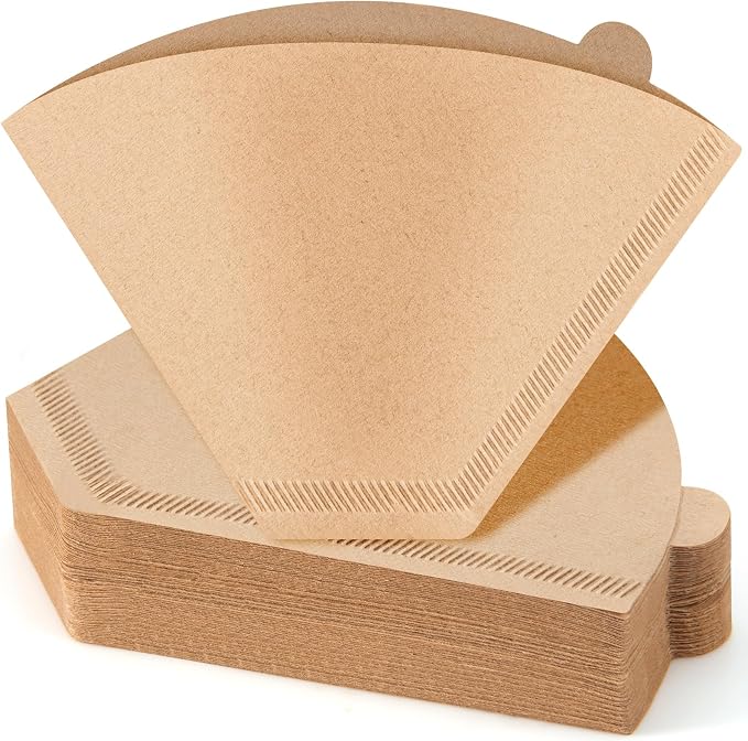 100 Count Coffee Filters #4, Premium Cone Coffee Filters 8-12 cup, Unbleached Natural Paper, Disposable Coffee Filters 4 Cone Paper for Pour Over and Drip Coffee Maker