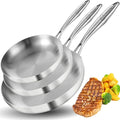 LOLYKITCH 8-10-12 Inch Frying Pan Set | Tri-Ply Stainless Steel Skillet | Fast & Even Heating | Stay-Cool Detachable Handle | Dishwasher and Oven Safe | Induction Ready | For Modern Home Kitchens