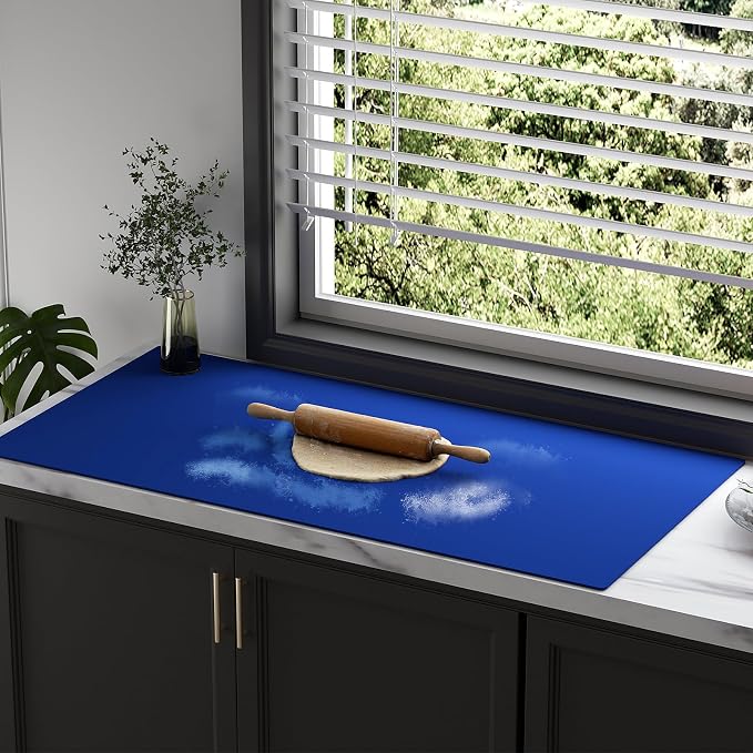 Silicone Protector Mat 47x24 Inch,Blue | 1.3mm silicone mat, heat resistant, non-slip & waterproof. Ideal for baking, painting, resin, welding and table protection.