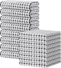 Kitinjoy Cotton 16 Pack Kitchen Towels and Dishcloths Sets, Black | 16 x 25 Inch & 12 X 12 Inch Dish Towels Bulk, Super Soft and Absorbent hand towels for kitchen Drying