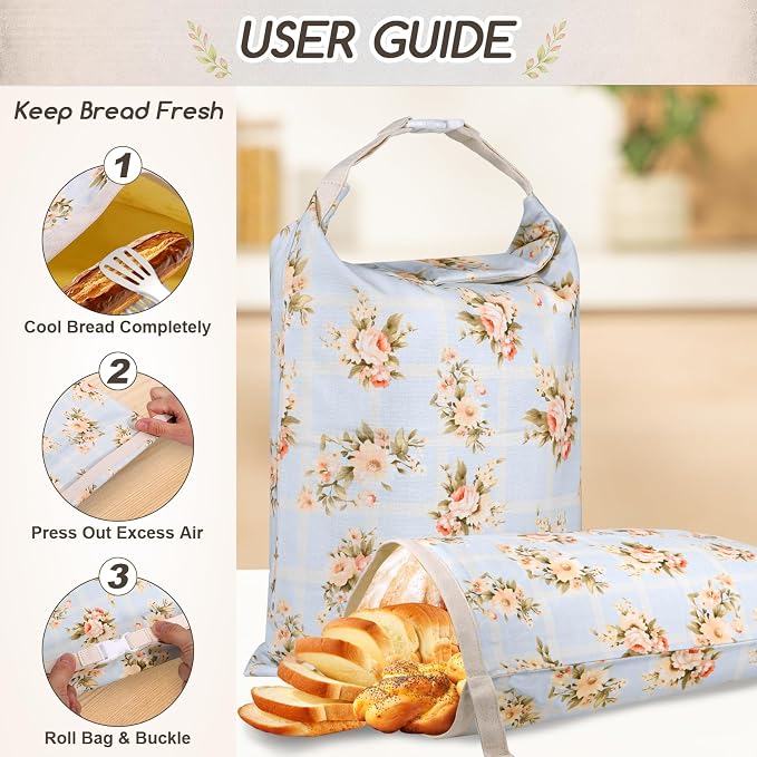2 Pack Beeswax Bread Bags for Homemade Bread, Sourdough Storage XL 17"x13" | Reusable Bees Wax Bread Bag & Keeper, Natural Canvas with Premium Box for Home Baking, Freezer Storage & Outdoor Use