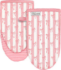 100% Thick Cotton Oven Mitts Ribbed Soft Silicone Cute Pink Bow | Aesthetic Oven Mitts for Women, Machine Washable Non-Slip Kitchen Mitts, Reversible for Both Hands, Stylish Kitchen Decor