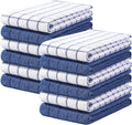 Homaxy Large Premium Cotton Kitchen Towels 16"x 28", 12 Pack, Navy Blue | Natural Ring Spun 390 GSM Dish Towels, Super Absorbent Terry Kitchen Hand Towels, Soft Tea Towels with Hanging Loop
