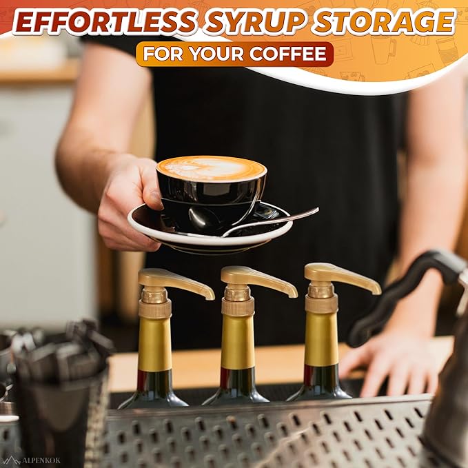 26 Pcs Coffee Syrup Dispenser Pump, Compatible with Torani & Skinny | 25.4 Oz (750ml) Glass Bottles; Precise 0.3 Oz Dispensing; Coffee Bar Accessories, Dirty Soda Bar, & Lemonade Stand Supplies