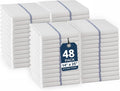 LANE LINEN Kitchen Towels Bulk Set - 100% Pure Cotton Dish Towels for Kitchen, Super Absorbent Kitchen Hand Towel, Blue Tea Towels, Soft & Durable Dish Cloths, Pack of 48 – 15”x25”, Blue Stripe