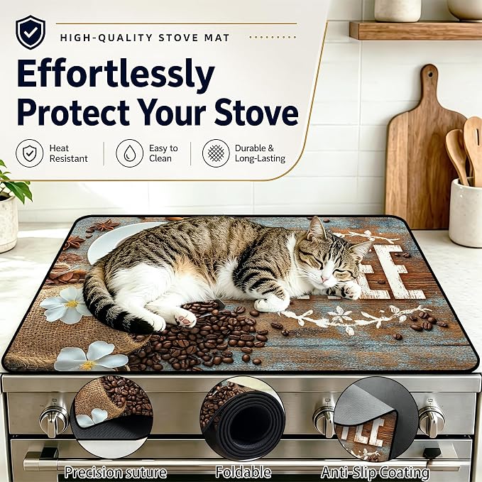 Stove Top Covers with A Non-slip Rubber Coating | protect Your Stove from Scratches, Extend Countertop Space, and Add A Classic Kitchen Touch