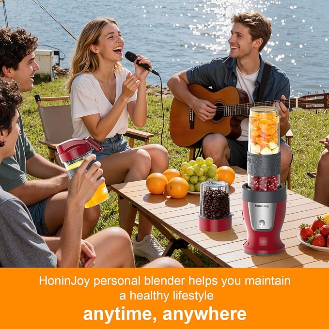 Personal Blender, 650W Smoothie Blenders for Shakes and Smoothies with Grinder Cup & 2 BPA-Free Portable Cups (20oz+14oz), Blenders for Juices, Smoothies Maker for Kitchen, Dark Red