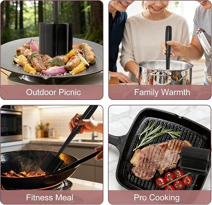 Meat Chopper, 5-Blade Curved Potato Masher & Hamburger Meat Smasher, Ground Beef Chopper, Premium Heat-Resistant Masher for Beef, Chicken and More