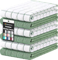 Homaxy Large Premium Cotton Kitchen Towels 16"x 28", 6 Pack, Grass Green | Natural Ring Spun 390 GSM Dish Towels, Super Absorbent Terry Kitchen Hand Towels, Soft Tea Towels with Hanging Loop