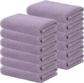 Kitinjoy 100% Cotton Waffle 12-Pack Kitchen Towels, 13" x 28", Lavender | Super Soft, Ultra-Absorbent, Fast Drying, lightweight, Quick Drying Kitchen Hand Towels