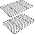 P&P CHEF 15.3" x 11.25" Cooling Baking Wire Racks Pack of 2, Black | Stainless Steel Cooling Racks for Cooking Baking Roasting Grilling Drying, Dense Wires & Smooth Edge, Easy Clean & Rust Proof